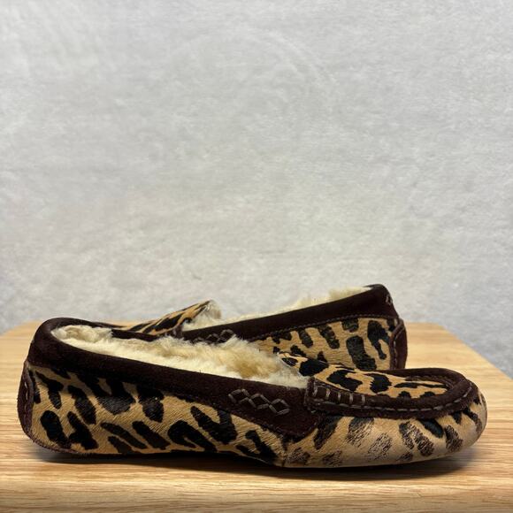 UGG Ansley Leopard Spot Calf Hair Slipper Women’s Size 7 - Picture 10 of 16